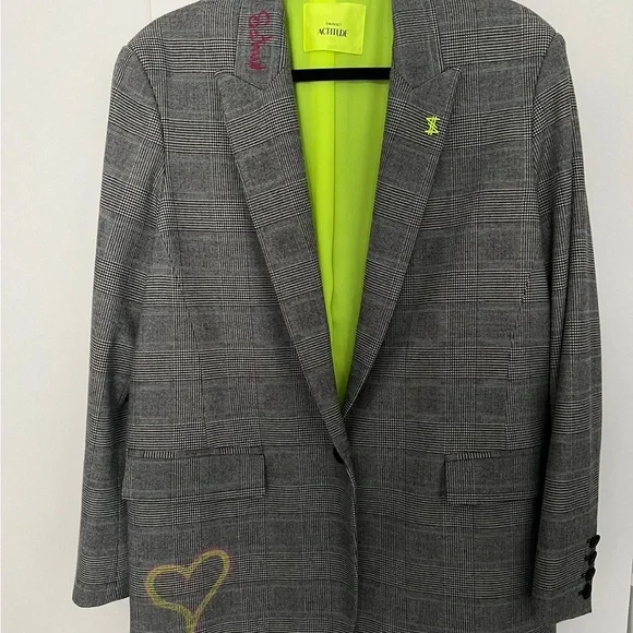 TWINSET MYFO X ACTITUDE CHECKED OVER BLAZER - Picture 4 of 6